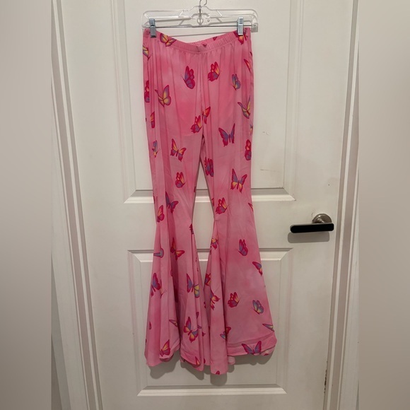 Sugar Thrillz Pants - Dolls kill Sugar Thrills ULTRA WIDE leg Butterfly pants S SOLD OUT ONLINE!